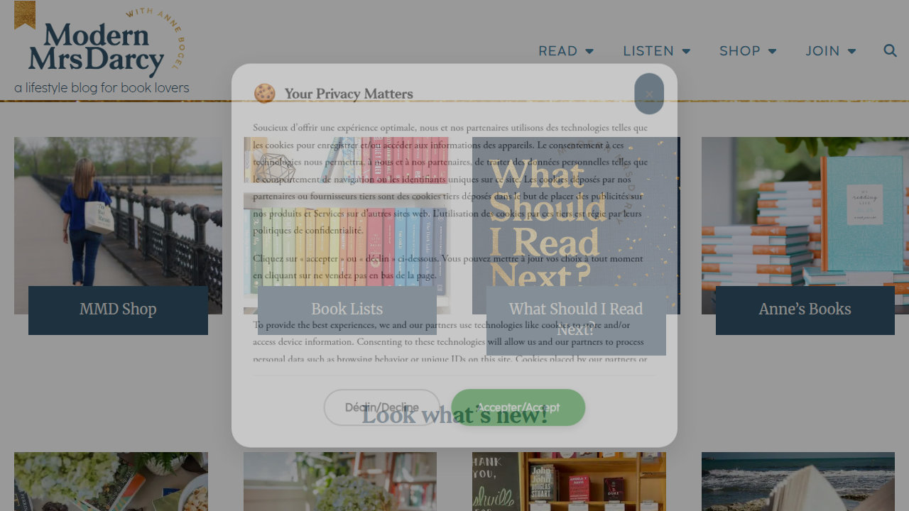 The Modern Mrs Darcy blog provides thoughtful insights and recommendations, including discussions on Jane Austen adaptations.