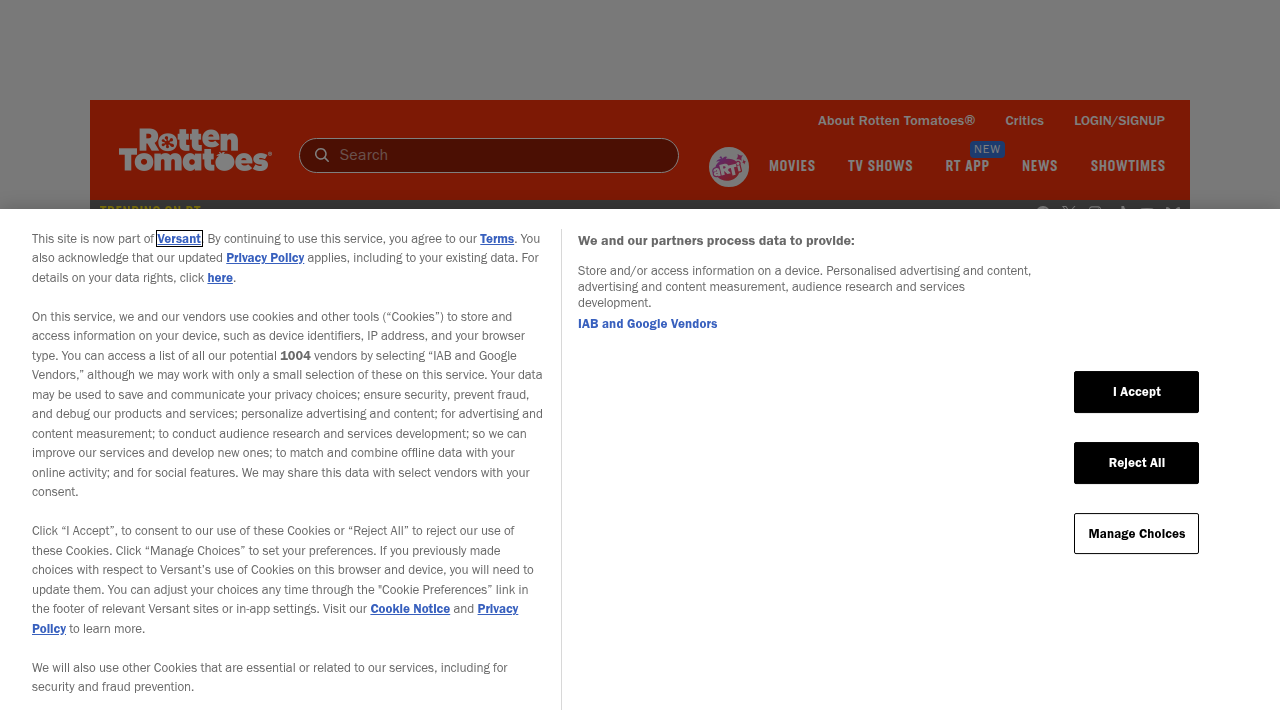 The homepage of Rotten Tomatoes, a popular platform for film reviews and critic consensus, where Oblivion's initial reception was mixed.