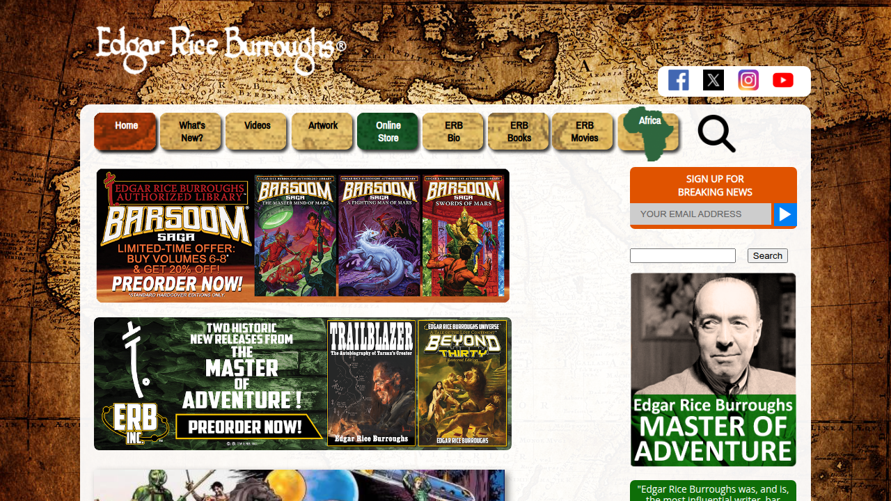 The official Edgar Rice Burroughs website provides a comprehensive look into the author's expansive universe and enduring legacy.