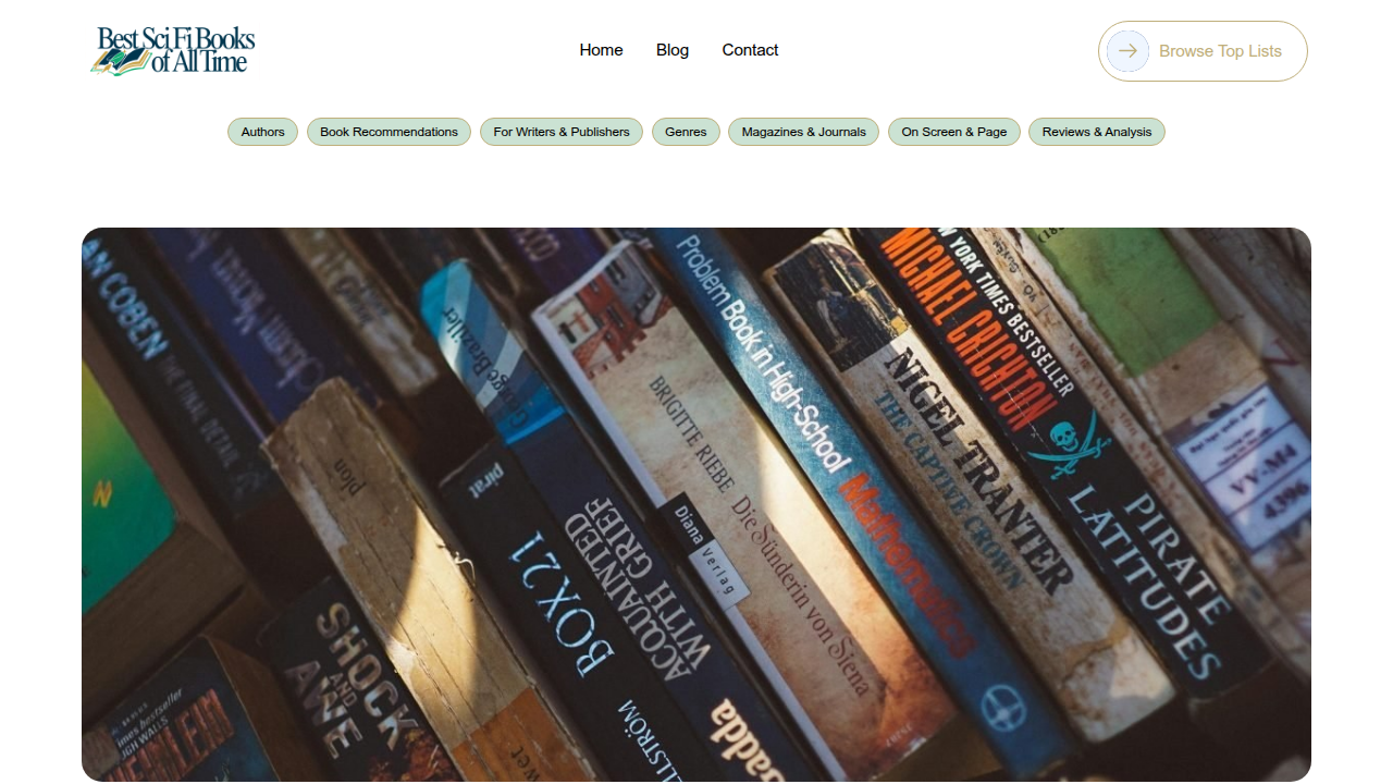 A screenshot of a curated list of top sci-fi and fantasy books, reflecting the article's recommendation to explore further.
