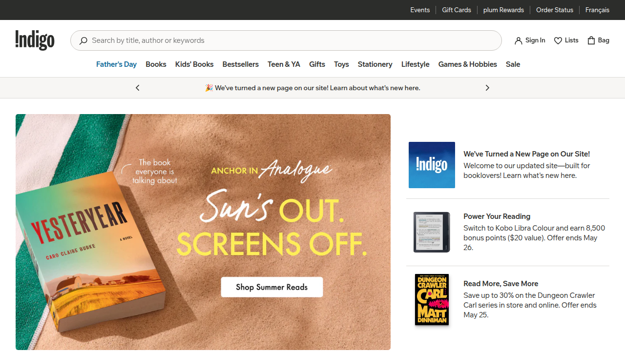 Explore the official Indigo Books website, a hub for Canadian readers seeking their next science fiction adventure.