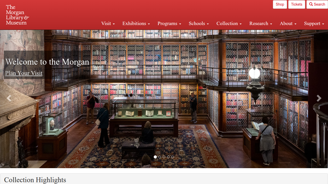 Explore the homepage of a renowned library to see examples of special collections that might include rare literary works.
